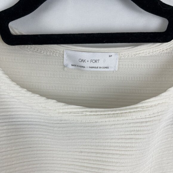 Oak & Fort Cream Coloured Puff-Sleeve Top Womens Size S - Picture 3 of 11